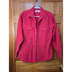 Vintage St. John's Bay Red button down shirt 100% Cotton Size Large